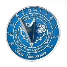 Anniversary Sundial Gift for 25th Silver Wedding Anniversary  in 2025 | 8" inch
