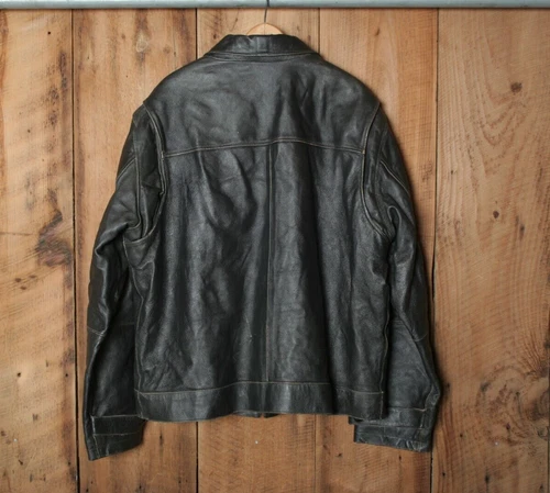 DECODED Brown Leather Fleece Lined Motorcycle Jacket Men's Sz. XL image 8