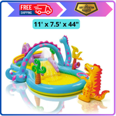Intex 11' x 7.5' x 44'' Dinoland Play Center Kiddie Inflatable Swimming Pool