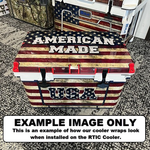Vinyl Cooler Wrap fits RTIC 52qt Ultralight | Decal Skin FULL - Bonefish Blue - Picture 7 of 9