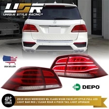 Real GLE Look Rear 4 Pieces LED Tail Lights For 2012-15 Mercedes W166 ML Class
