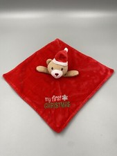 Baby Starters My First Christmas Teddy Bear Lovey Rattle Plush Security Blanket