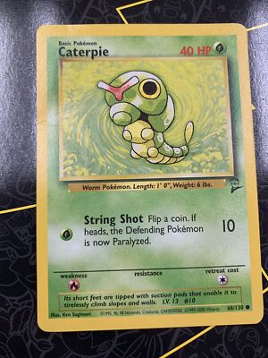 Pokémon TCG Caterpie Base Set 2 68/130 Regular Unlimited Common D5