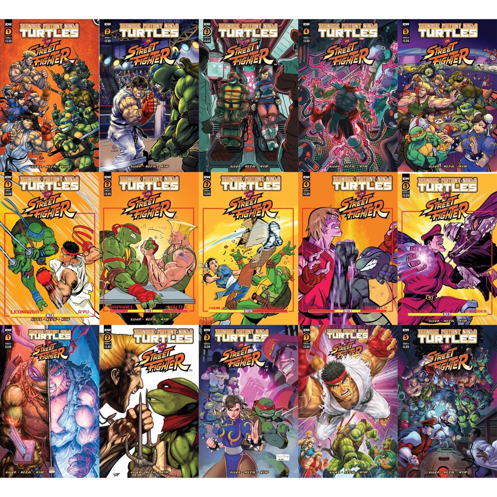 TMNT vs Street Fighter (2023) 1 2 3 4 5 | IDW Comics | FULL RUN / COVER SELECT