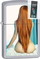 Zippo 14341 View From Behind 2023 Woman Red Hair Lighter + FLINT PACK