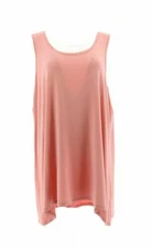H by Halston Essentials Scoop-Neck Sleeveless Tank-Coral Dust-Medium-NEW-A350235