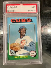 1975 TOPPS #566 RAY BURRIS CHICAGO CUBS BASEBALL CARD PSA 9 MINT