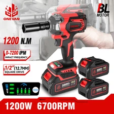1200Nm Cordless Impact Wrench 1/2'' High Power Driver Brushless Impact Wrench