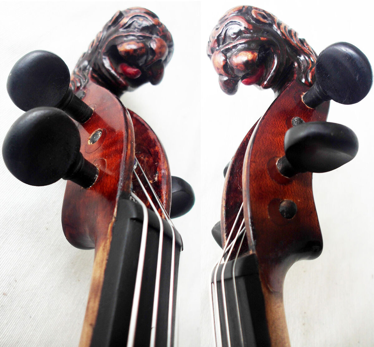 FINE OLD LIONHEAD VIOLIN - VIDEO - ANTIQUE RARE LION HEAD FINE OLD LIONHEAD VIOLIN - VIDEO - ANTIQUE RARE LION HEAD