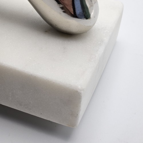 Silver Dog Bone Stocking Holder 6"x3" White Marble Base Holiday Decor - Picture 10 of 11
