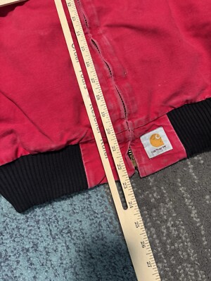 VTG 90s Carhartt JQ2100 Quilted Red Work Jacket Chore Santa Fe