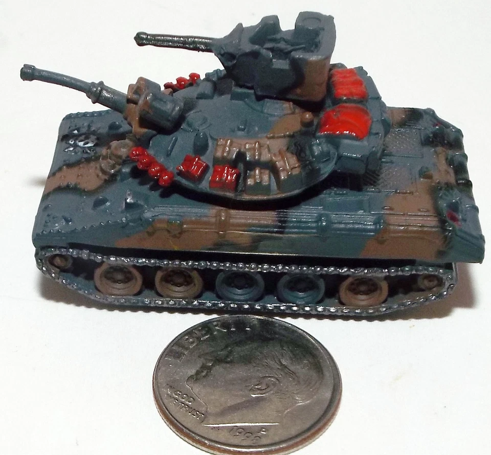 Small Micro Machine Plastic M-551 Sheridan Tank in Gray/Brown Camouflage & Skull - Image 2 of 4