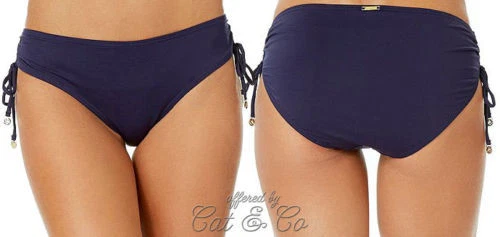  NUEVO Fondo de Bikini Anne Cole Ajustable Ajustado Lados Fruncido Hipster S Pequeño Foto 3 de 3