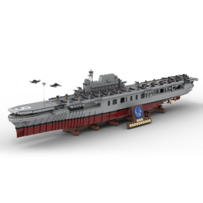 CV-6 Aircraft Carrier Second Yorktown-class Ship 9804 Pieces MOC Build Gift