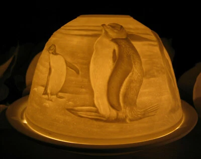 Windlicht Starlight Lithophanie Pinguine Seevögel Vögel Meer Porzellan Arktis - Bild 1 von 4