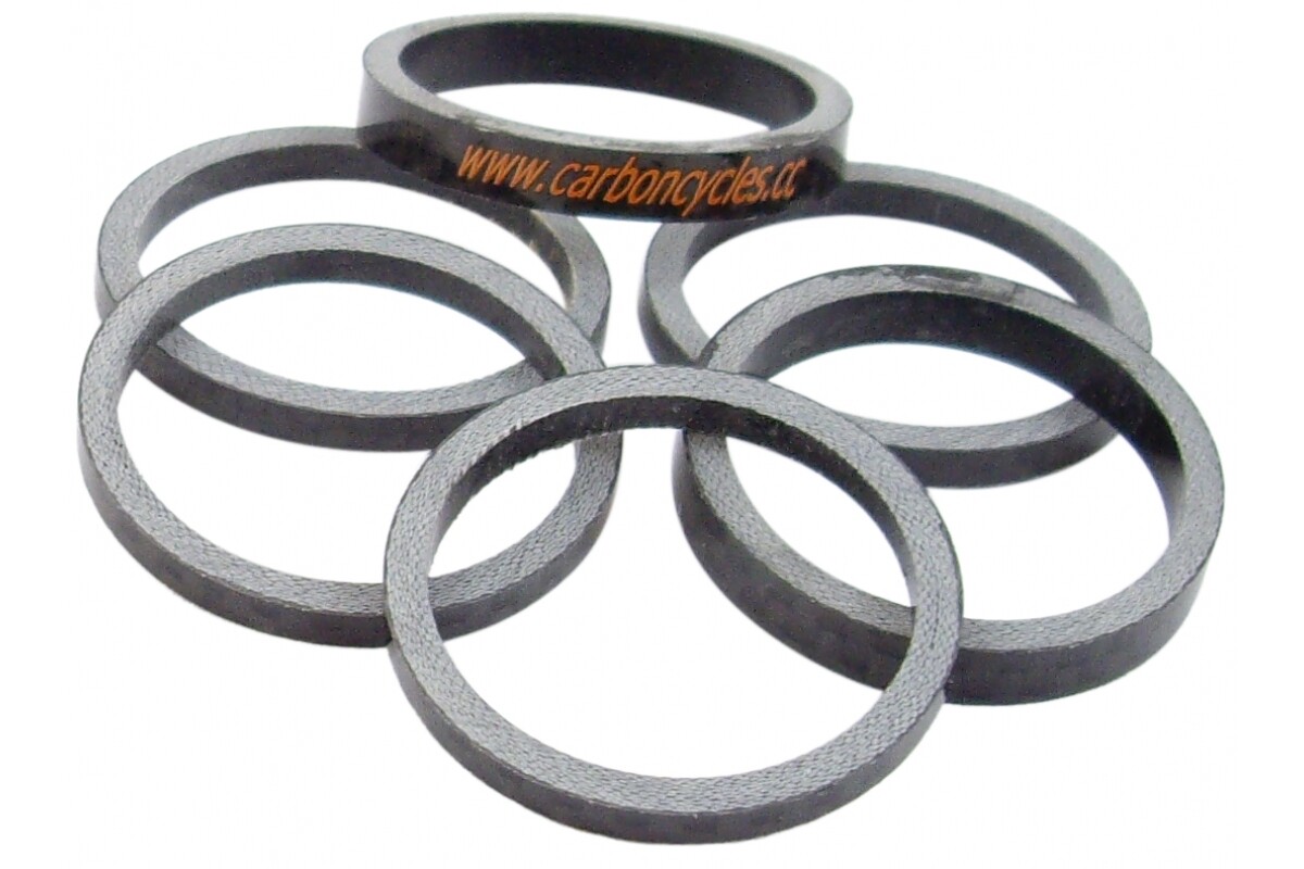 6 Piece eXotic Full Carbon Headset Spacer Set, for 1.1/8 inch Fork Steerer Tubes