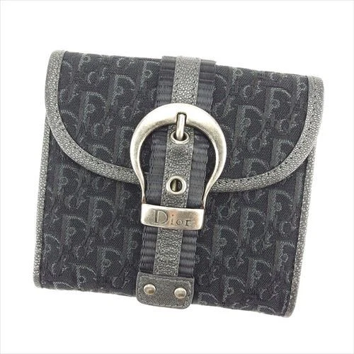 Portefeuille Dior trotteur noir femme authentique occasion T7614