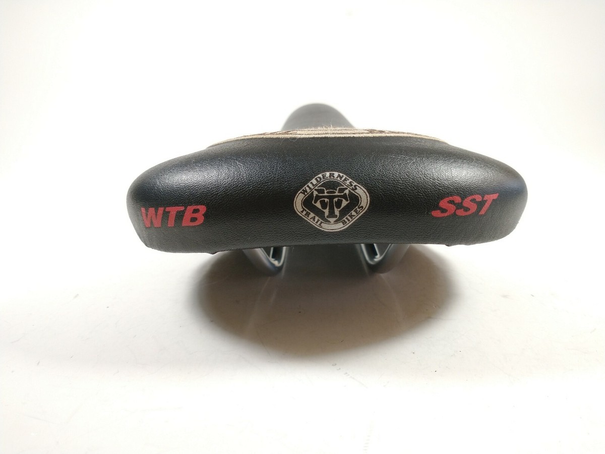 Vintage WTB SST embroidered logo faux leather saddle with CR-MO