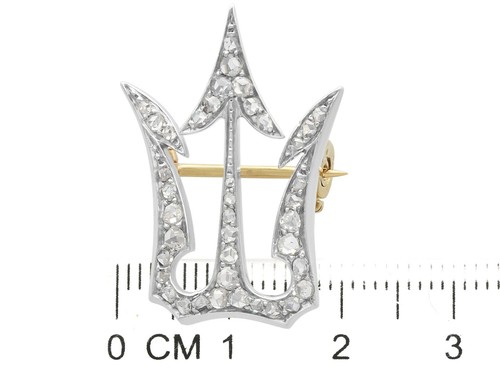 Antique Victorian 0.75Ct Diamond and 18k Yellow Gold Brooch - 第 4/9 張圖片