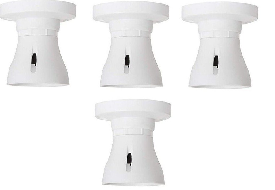 Ceiling Rose Batten Light Holder BC B22 White Straight Batten Lamp Holder UK G1