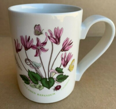 1 Coffee Mug Cup Portmeirion Botanic Garden Cyclamen Repandum Pink Flowers