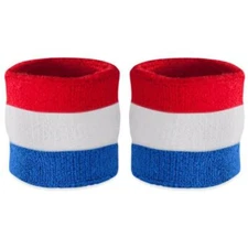 Suddora Red White & Blue Wrist Sweatband Pair