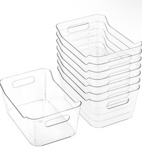 8 Pack Plastic Storage Bins for Home & Kitchen