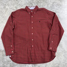 Ralph Lauren Shirt Mens XL Red Plaid Classic Fit Button Down Long Sleeve Cotton