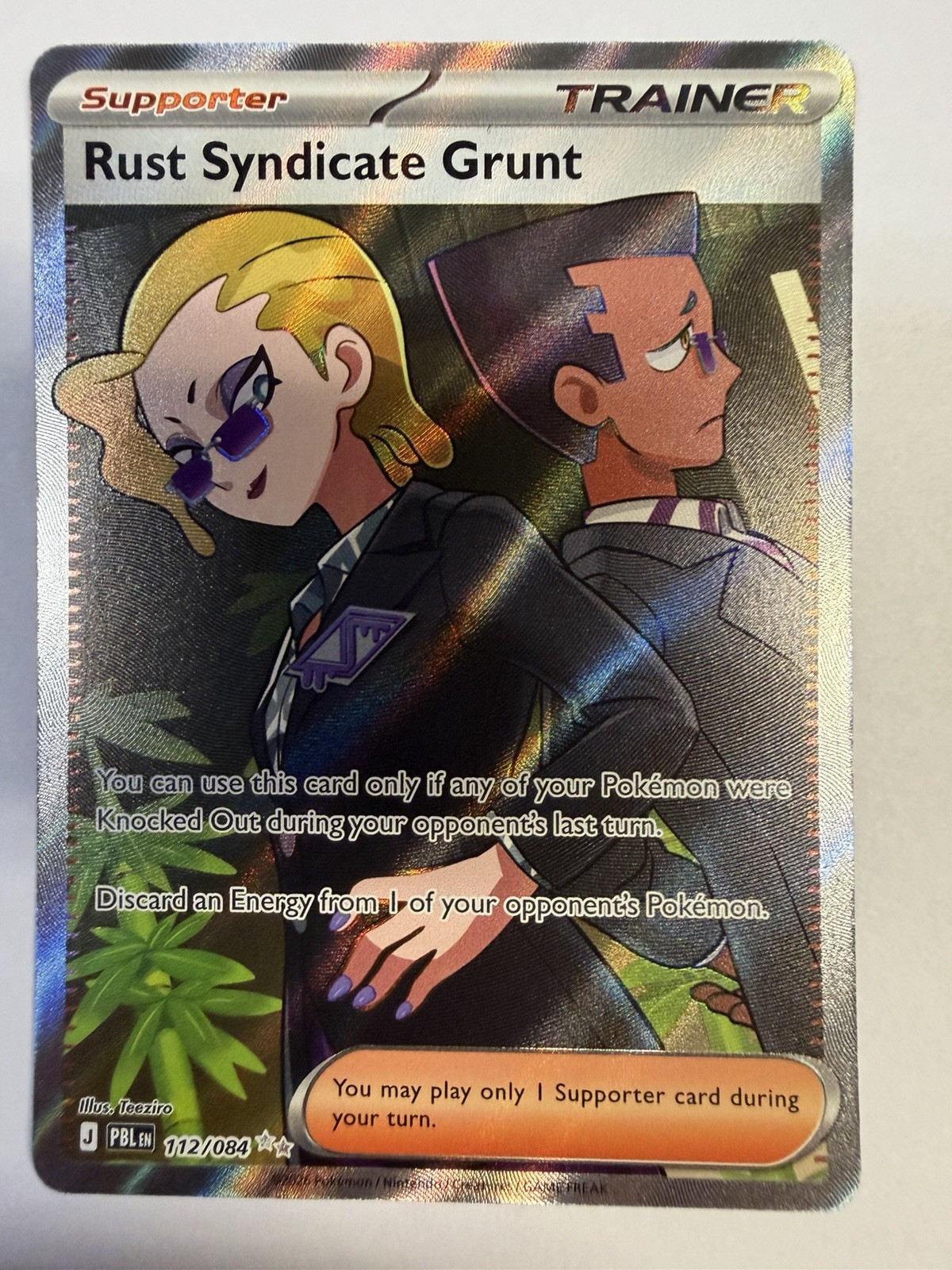 Pokémon TCG Pitch Black Rust Syndicate Grunt #112/084