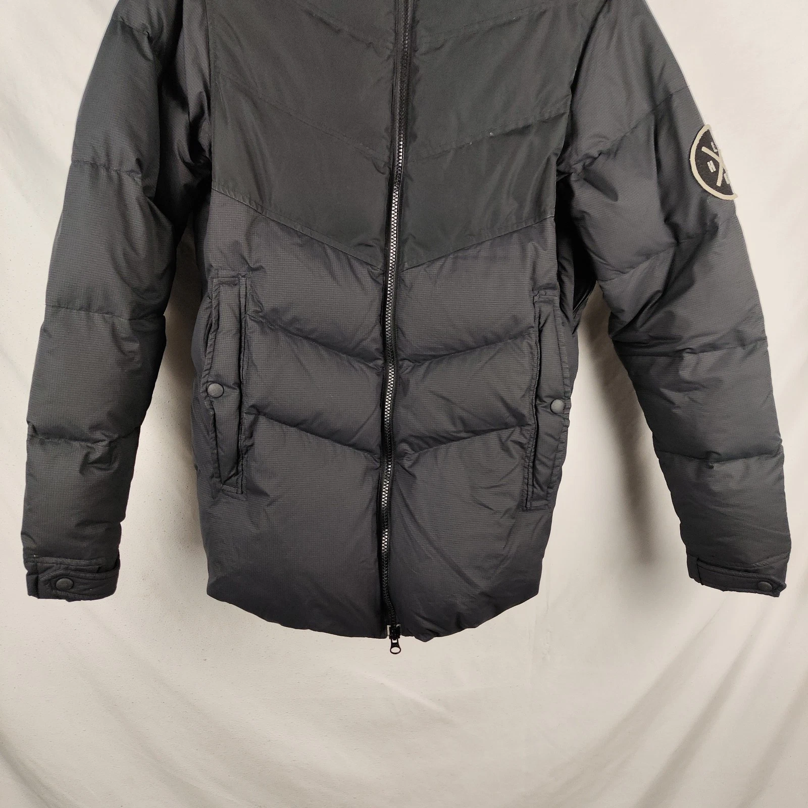 Holden Jacket Mens Large Black Hooded Puffer Full Zip Insulated Winter Coat - product detail image 3