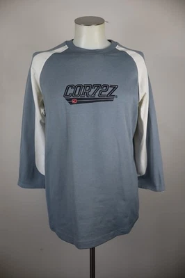 NIKE COR72Z Sweatshirt Coton Hommes GRIS BLANC Vintage Casual Taille XL - Photo 1/4
