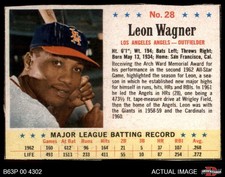 1963 Post Cereal #28 Leon Wagner  BA: .272 Angels ERROR VARIATION 2 - GOOD