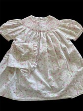 Carriage Boutique NWT Pink/White Smocked Bishop Dress, Bonnet  Bloomer-24Mos