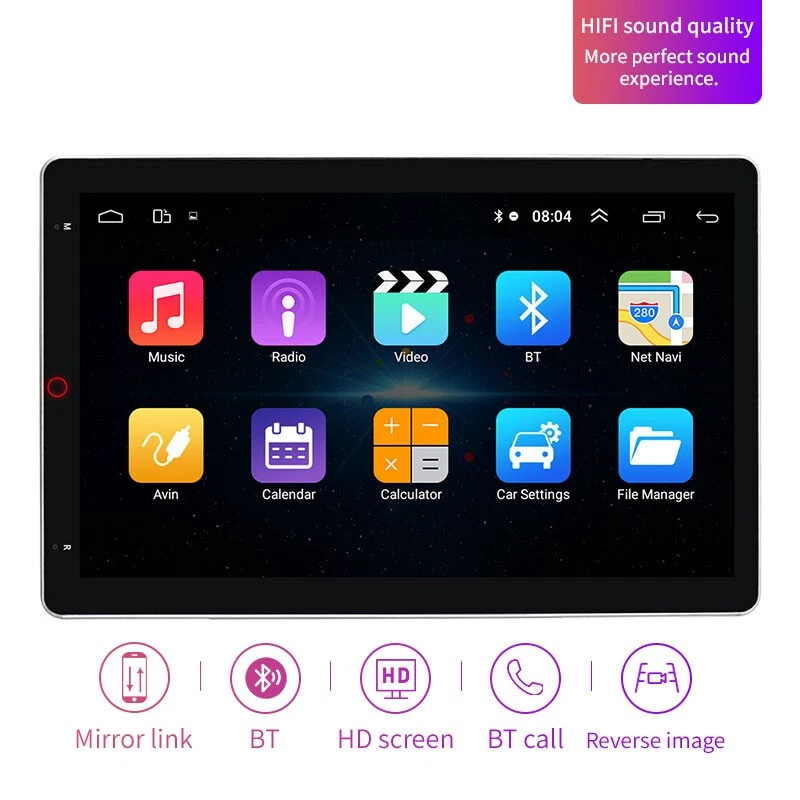 Reproductor de radio estéreo Android para automóvil de 11" pantalla giratoria navegación GPS Bluetooth Foto 3 de 4