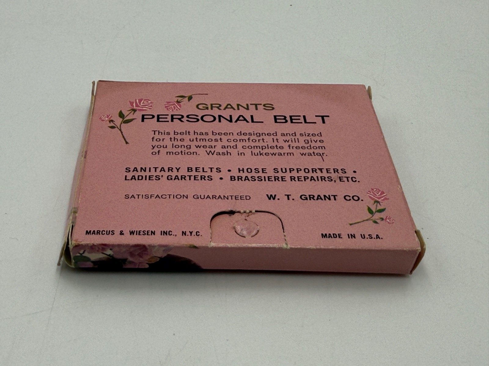Vintage 1960s Grants Personal Belt Waist 30-32 Sanitary Napkin Pad Belt NOS