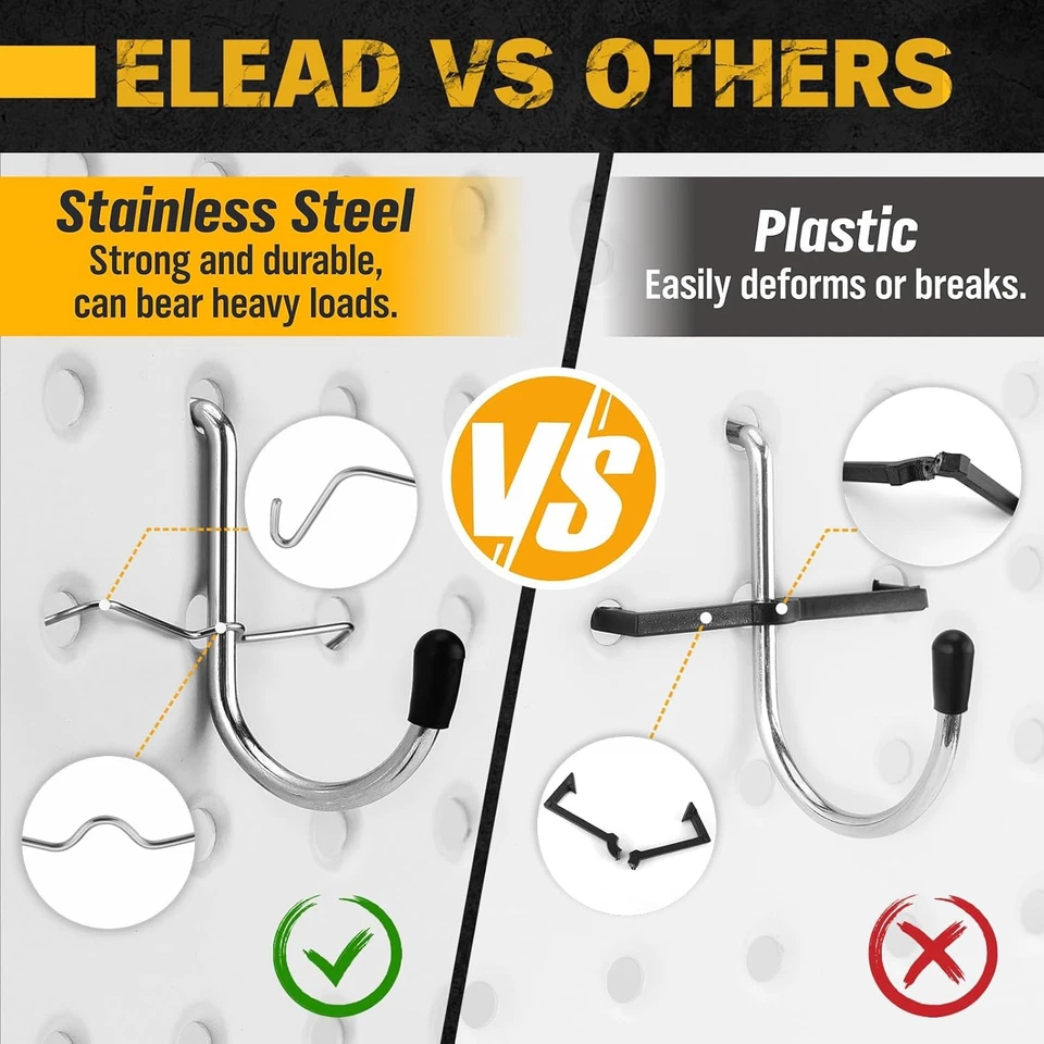 260 Piece Pegboard Hooks 1/8 and 1/4 Inch Peg Board Organizer Accessories with P - Image 2 of 4