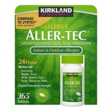 Kirkland Signature Aller-Tec 10mg Cetirizine HCl 365 Allergy Relief Tablets