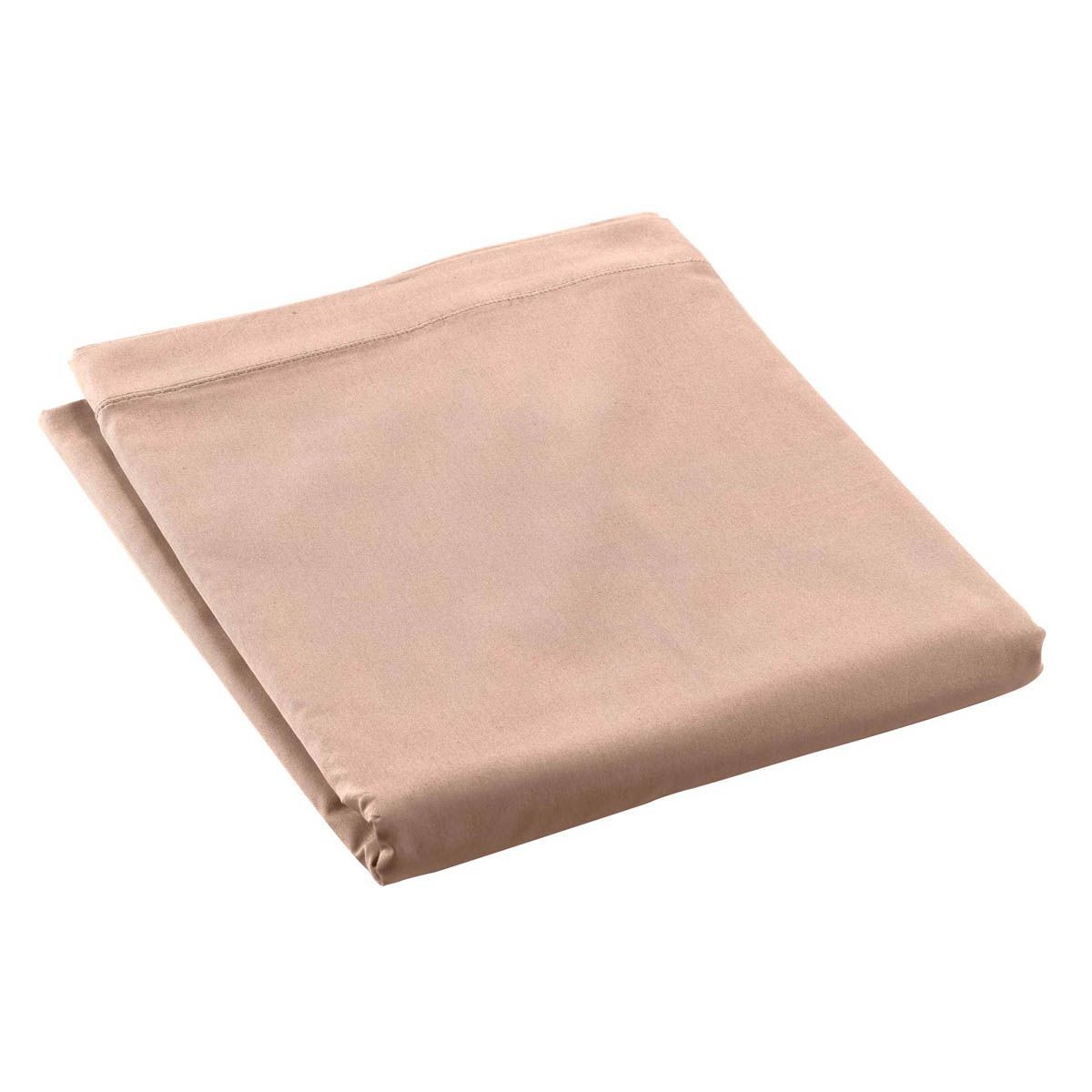 Drap plat Percaline 240x300cm coloris nude pour une chambre cocooning