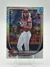 2025 Bowman - Rhett Lowder #6 (RC) Chrome Mojo Refractor And Base Paper Reds