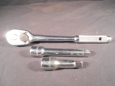 Vintage Indestro 1/2'' Drive Ratchet  Model #6472 10" USA w/extensions 6464 6462