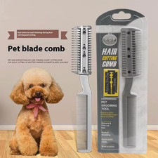 Pet Dog Hair Trimmer Comb Cutting Cut with 2 Blades Grooming Razor Thinning Dog