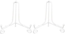 Artliving (2 pack 10" Iron Large Plate Stand, White 10 inch(2 pack), 