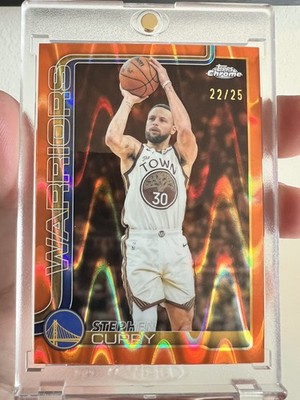 2025-26 Topps Chrome Update - Stephen Curry #14 Orange RayWave Refractor 22/25 