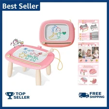 Kikidex Magnetic Drawing Board, Toddler Girl Toys for 1-2  Old, Doodle Board