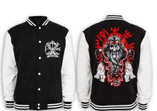 Odin Hugin Munin Collegejacke Vikings,Valhalla,Thor Mjölnir,Ragnar,vegvisir