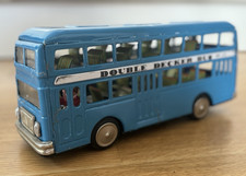Alter Blechbus ✅ Doppeldecker Bus ✅ blau ✅ Blechspielzeug ✅ Vintage ✅ Deko