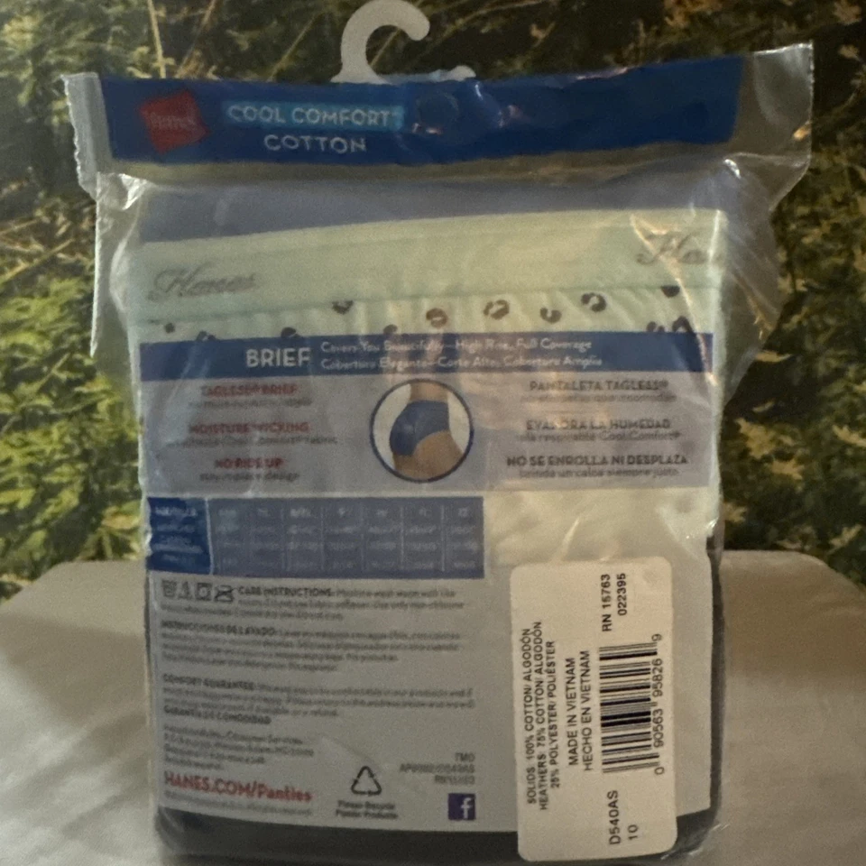 NEW Hanes Cool Comfort Cotton Briefs Value Pack Set of 5 Size 10/3XL Pink Purple - Image 2 of 2