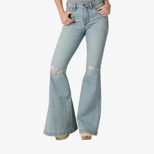 WOMEN'S WRANGLER RETRO PREMIUM HIGH RISE DESTRUCTED TRUMPET FLARE 30x34 31.75  
