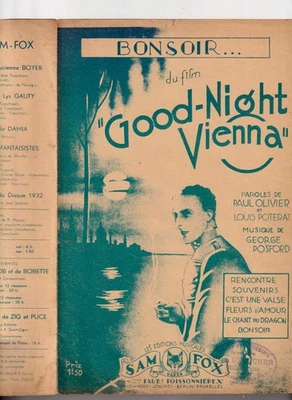 FILM JACK BUCHANAN PARTITION GOOD NIGHT VIENNA BONSOIR POSFORD 1932 NEAGLE - Photo 1/2