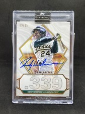 2022 Topps Luminaries .339 Rickey Henderson Oakland Athletics  Auto /15 #HK-RK